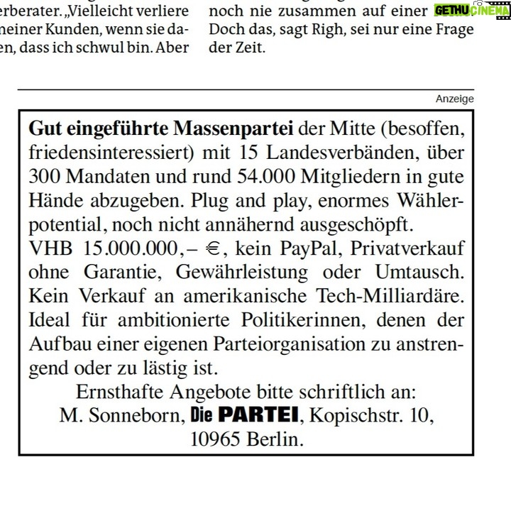 Martin Sonneborn - 5.1K Likes - Bevor Sie es aus der Zeitung (taz) erfahren... Smiley