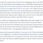 Martin Sonneborn Instagram - Eine kleine (bzw. kluge & durchaus längere) Nachtkritik zur Nominierung der Schriftstellerin Sibylle Berg für die EU-Wahl im Juni 2024: https://nachtkritik.de/kolumnen-michael-wolf/kolumne-als-ob-wie-das-theater-die-realpolitik-fuer-sich-entdeckt