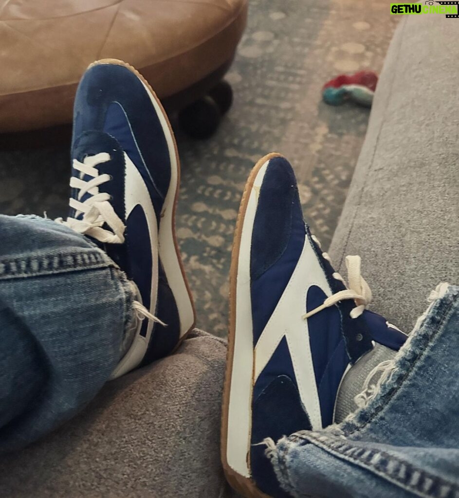 Mary Katharine Ham Instagram - Found these never worn circa 1975 “The Winner” shoes from Sears at the thrift store, so now I can fulfill my dream of living as an 80s dad. Short jean shorts, ringer tees, having a beer in a kiddie pool as I watch my children play and definitely do not helicopter. My research shows The Winner was a line created by Converse for Sears that almost certainly crossed some intellectual property lines with Brooks, Adidas, and Nike.
