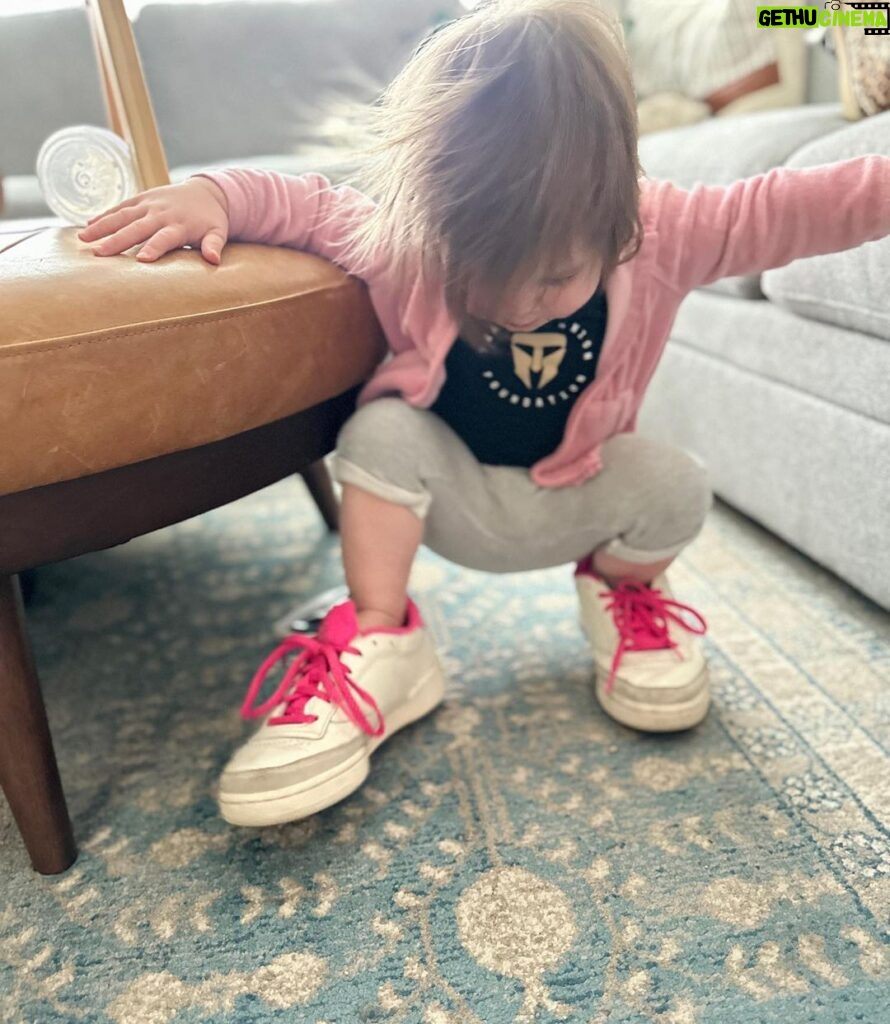 Mary Katharine Ham Instagram - Wearing Mom’s shoes. 👟👟💗
