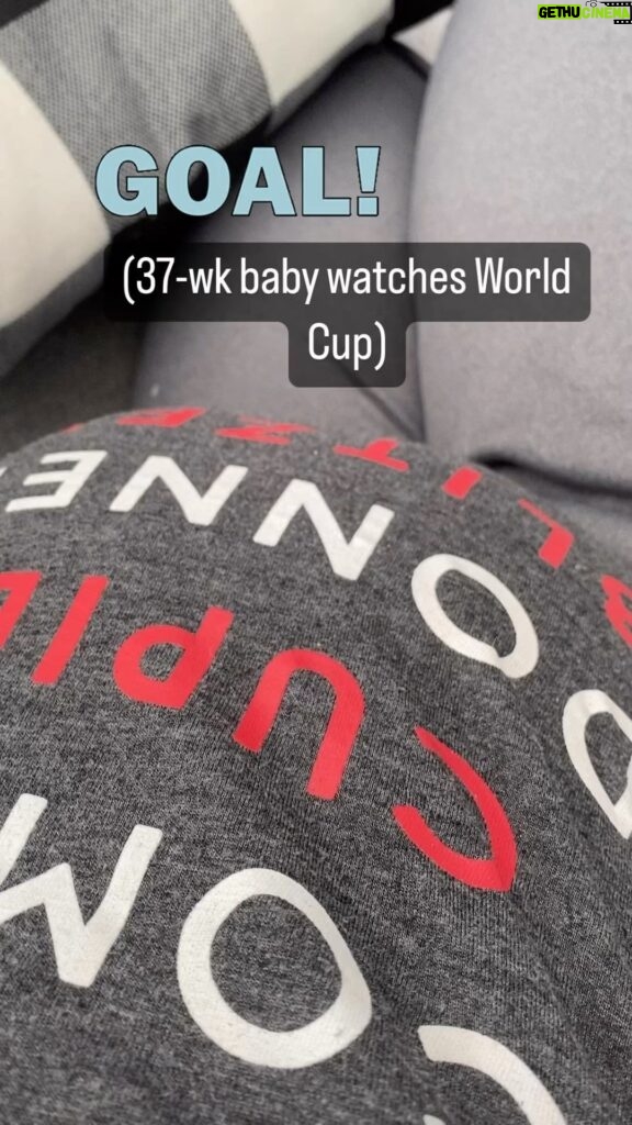 Mary Katharine Ham Instagram - Dancing in there! #pregnancy #37weeks #worldcup