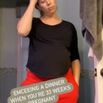 Mary Katharine Ham Instagram - Ngl, the wardrobe decisions are… challenging. This is an Amazon dress, which believe it or not can be worn backwards or forwards depending on where you want the cut-out. It’s served me well, casual and dressy, through two pregnancies. Here, it is backwards for modesty’s sake, paired with my grandmother’s jade necklace. I got free valet parking in downtown DC last night and was so confused, to the point of being sure it must be a scam. Then I realized it was the GIANT BELLY. Perks!