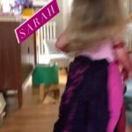 Mary Katharine Ham Instagram - In honor of #hocuspocus2, the time the girls and I were the Sanderson Sisters for Halloween. Omg, there was so much fabric to make those dresses look bustly and old-fashioned. In general, I do not recommend #cosplay with a 2- and 4-yr-old. Very high level of difficulty. Not for the faint of heart. Have you ever tried to assemble a 17th-century bodiced frock with petticoats for a toddler? The pacifier with Winifred’s teeth painted on it was an innovation. Winifred’s hair was made of two shower poufs on a headband. 😂 Sarah Sanderson’s sleeves are a cut-up pair of mom’s fishnets. #okayestmom I think I’m wearing some combo of dress, vest, sweater, and table cloth with a purple clip-in extension in my hair. One of my favorite costumes ever, even if they had brooms they never touched. It took all the Reese’s I had to get these pics! 🧡💜💚🧙🏻‍♀️