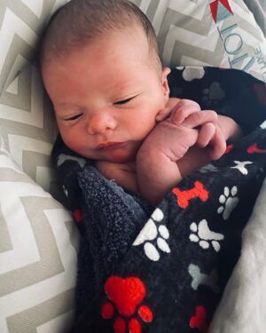 Mary Katharine Ham Instagram - One week home, one college football national championship ❤️🏈🖤, zero good pics of all 4 kids together. 🤷🏻‍♀️ Everyone is still hanging in there! Cal has met his grandparents and a whole zoo of cousins. He is a calm baby and a solid sleeper so far and his mother thanks him for it. 💙 Thanks to Steve and then my parents and now his parents helping us out, and my sweet Mama friends for sending food, all letting me hang out in bed with a newborn, read mysteries, and get rest!