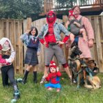 Mary Katharine Ham Instagram - All right, let’s do this one last time. We are Gwen Stacy, Peni Parker, Miles Morales and Peter Porker (Spider-Ham!), Peter Parker and Mayday. We were bitten by a radioactive spider (Scout), and for one night, we’ve been the one and only Spider-Man. I’m pretty sure you know the rest. 🕷️🕸️🎃 #halloweencostume #intothespiderverse