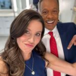 Mary Katharine Ham Instagram - A pleasure to be able to disagree with my old friend Juan in person once again, and not just bc he insisted we take a pic showing off the guns (which are not yet in peak condition, but my heavy toddler and baby are helping!), but that didn’t hurt. Thanks to @shannonbream for having me! She is the totalest of total pros on @foxnewssunday. Swipe for a normal photo if that’s your thing. Someone on Twitter suggested I spend some of my money on sleeves for my dresses. To that I say NEVER. 💪🏼