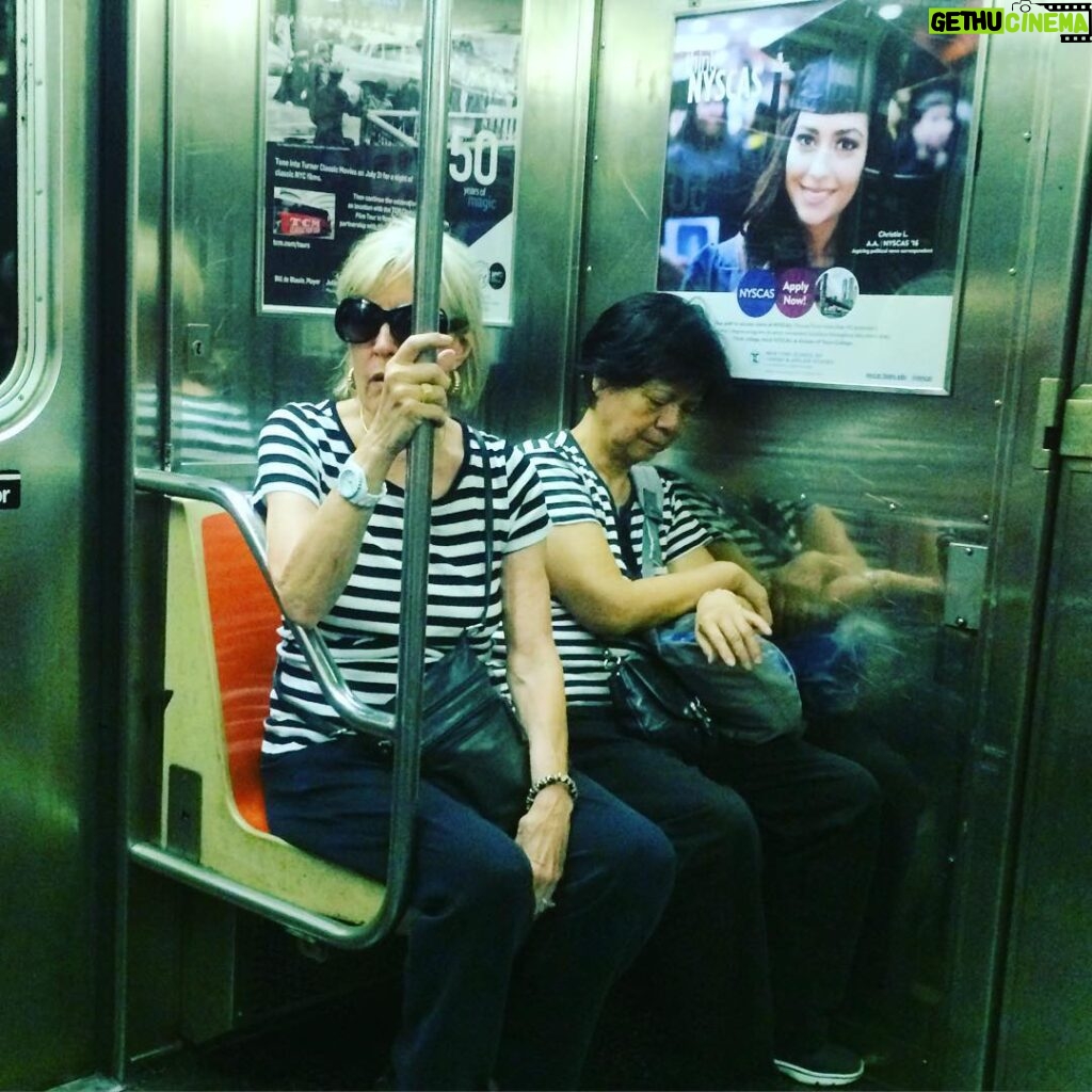 Mary Wiseman Instagram - These identically dressed women were A.strangers and B. screaming at each other as I boarded the train.