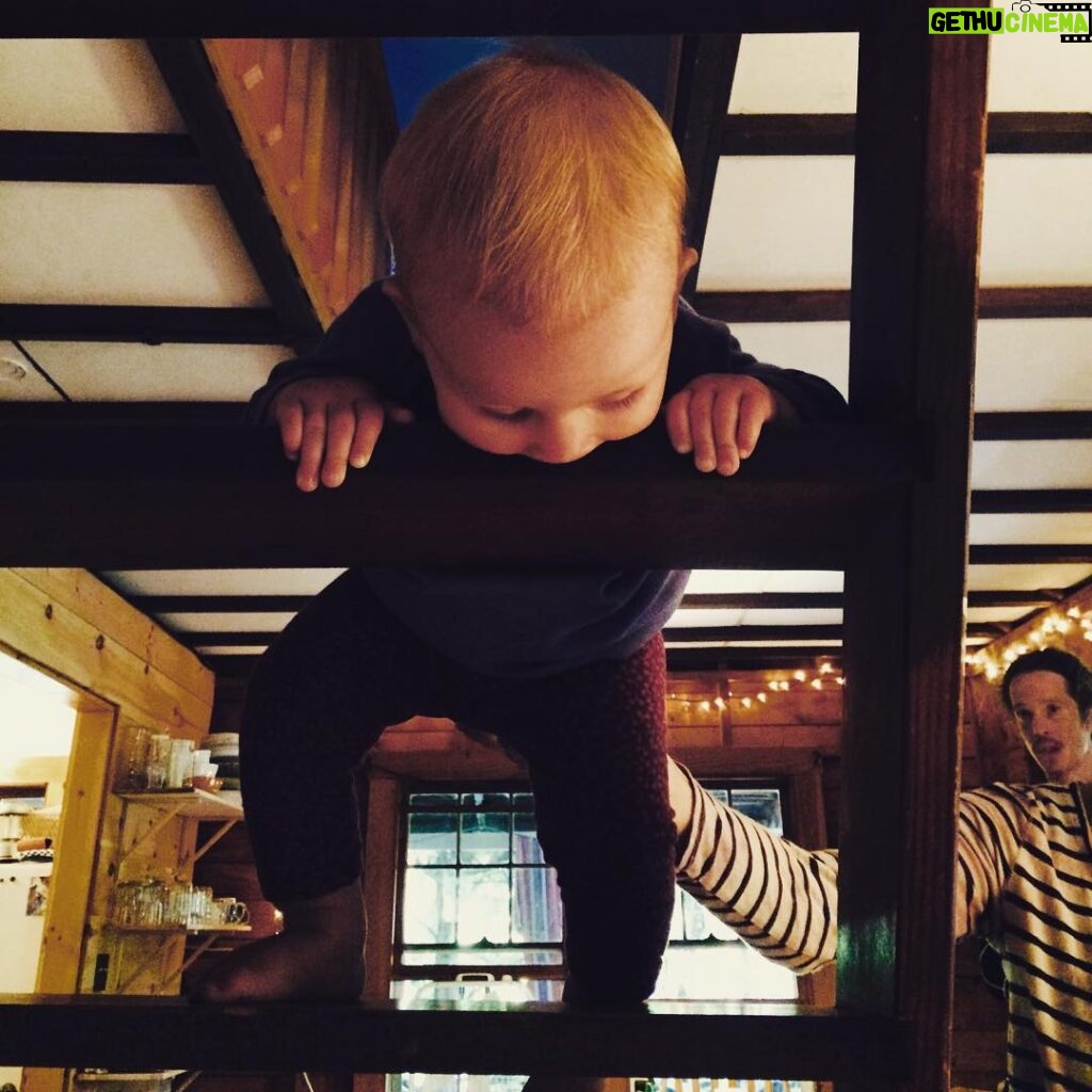 Mary Wiseman Instagram - Doesn't walk yet but loves to climb ladders. #giftedandtalented