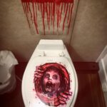 Mary Wiseman Instagram - @coliver09 decorated my trailer toilet for Halloween and it is.... spoopy
