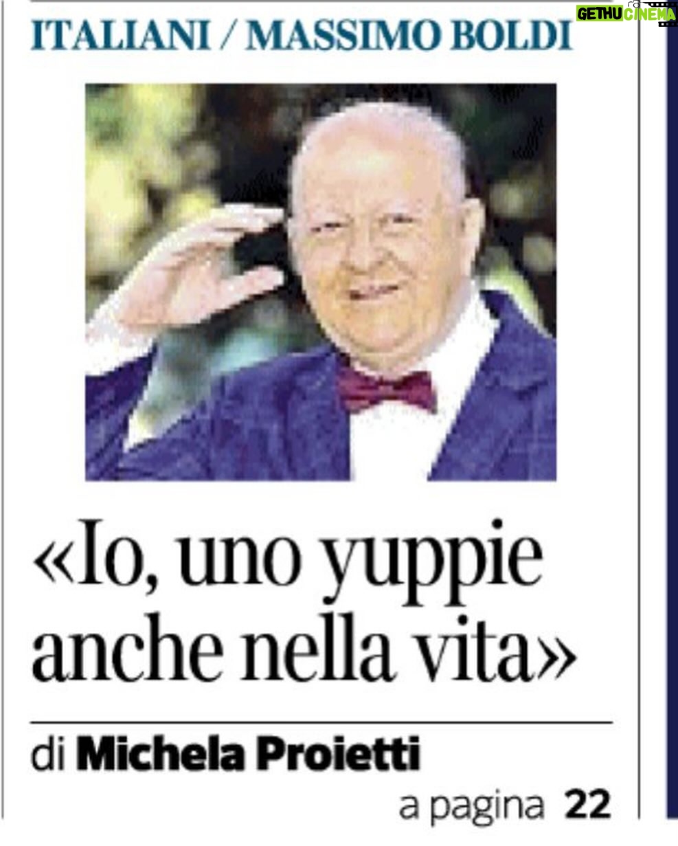 Massimo Boldi Instagram - Grazie a @michirici per questa bellissima intervista sul @corriere di oggi 👍🏻👏🏻🙏🏻🎞️ #massimoboldi #boldi #cipollino #corrieredellasera