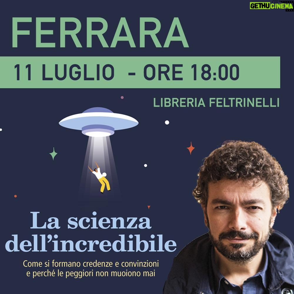 Massimo Polidoro Instagram - QUESTA SERA alle ore 18:00 presento "La scienza dell'incredibile" a FERRARA. Vi aspetto! @feltrinelli_editore #massimopolidoro