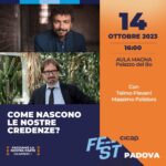 Massimo Polidoro Instagram - Come è possibile che tante persone credano, contro ogni evidenza, ad affermazioni, teorie del complotto e storie che si sono dimostrate indiscutibilmente false? Che cosa ci porta ad abbracciare il pensiero magico o a sottoscrivere idee irrazionali? Ne parlerò in una conversazione con Telmo Pievani al CICAP Fest. Appuntamento sabato 14 ottobre, alle 16.00, in Aula Magna a Palazzo Bo, a Padova: https://www.cicapfest.it/programma/757