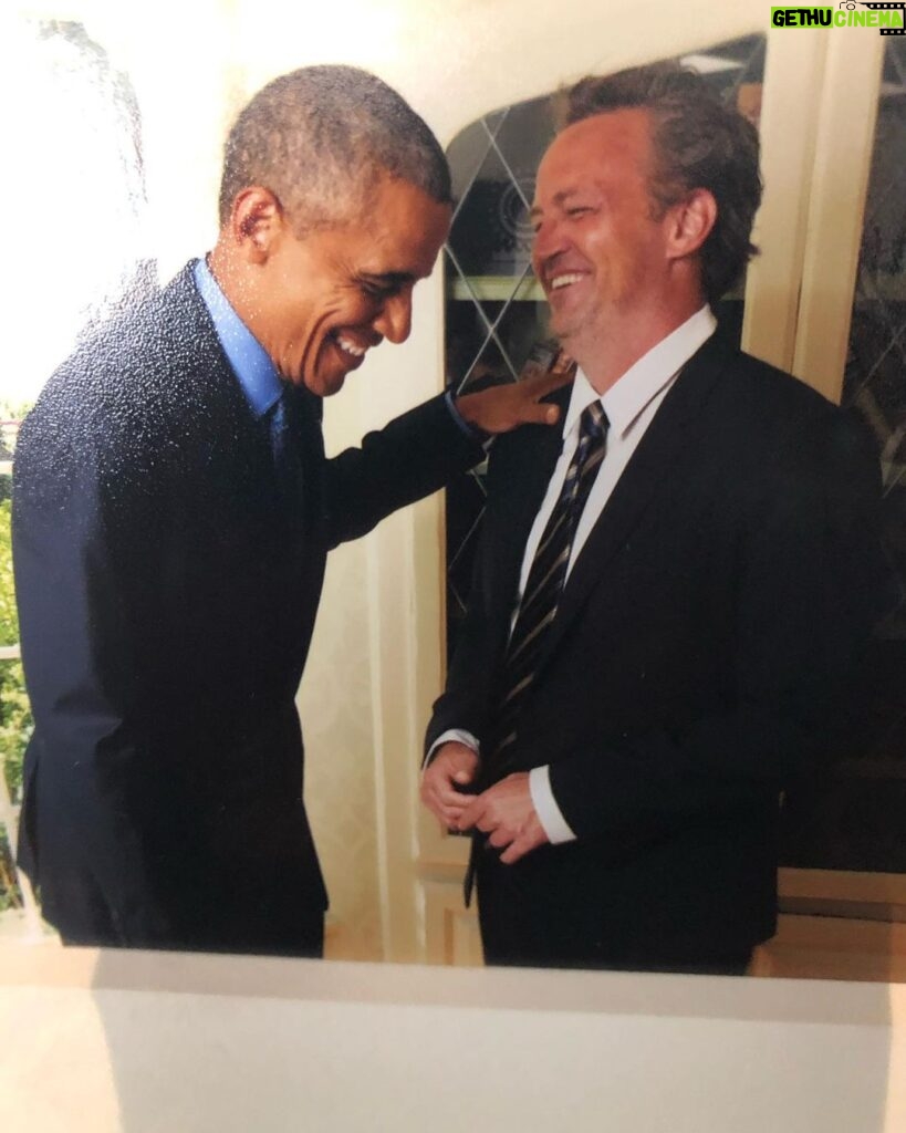 Matthew Perry Instagram - #mancrushmonday (Yes, that is @barackobama, and yes, he is laughing at shit that just came out of my mouth.)