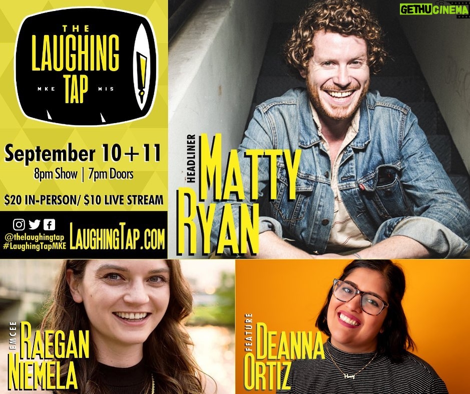 Matty Ryan Instagram - Milwaukee pals! Headlining the Laughing Tap this Fri/Sat & Chicago’s fave darling @deannaortiz_ is featuringggg! Gonna be a hoot, tix link in bio