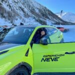 Maudy Ayunda Instagram - First time wheeling on ice. Couldn’t even drift in Mario Kart but here we are. @pertaminalub #FastronWinterDriving #FastronXLamborghiniSC #PertaminaLubricants Livigno