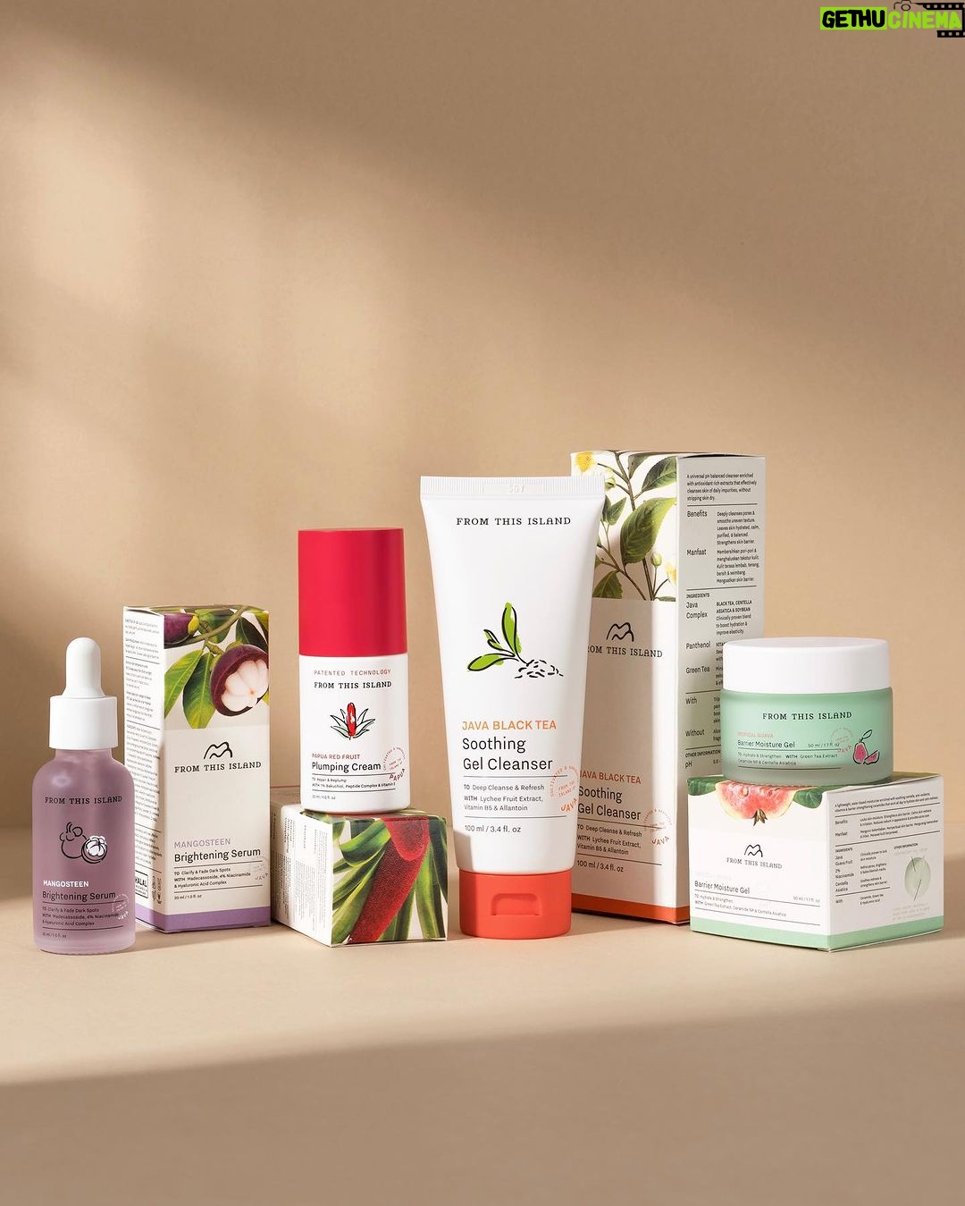 Maudy Ayunda Instagram - From the islands of Indonesia, to your skin. Presenting to you, the first four products by @fromthisisland. Each one harnessing a powerful botanical hero ingredient from Indonesia. Each one clinically tested for safety and efficacy. Each one made with intentionality and expertise. It’s been a while in the works and I can’t be more proud of these products!!! 🥹 AVAILABLE NOW online and offline at our Ashta Pop-up store. P.s Get them at @lazada_id 🫰🏼