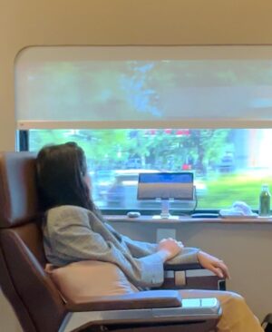 Maudy Ayunda Instagram - Day trip with @kai121_‘s new suite class compartment! 

Really enjoyed my own private cubicle with such comfortable seats and the great services from the lovely staff. Makes work trips less tiring. 💕