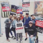 Maurissa Tancharoen Instagram - Representing @writersguildwest @directorsguild and @sagaftra in one family. We are Voltron. Special shout-out to my @teamsterslocal399 Dad and his entire crew. We’re in this fight together! #wgastrong