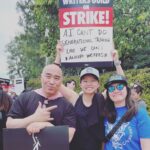Maurissa Tancharoen Instagram - Week 3 with my friends and my piece of gum. #wgastrong #aawc The Walt Disney Studios