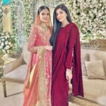 Mawra Hocane Instagram - Izzaaa laal saari vibe with looots of tears & goodbyessss 💥💋 @ramshahayat loooove you I’m not going to turn this into an emo post.. I think we look great >>>> 💃🏻🎈 @thesaarigirl @fantaziajewellery @maisonvalentino Islamabad اسلام آباد
