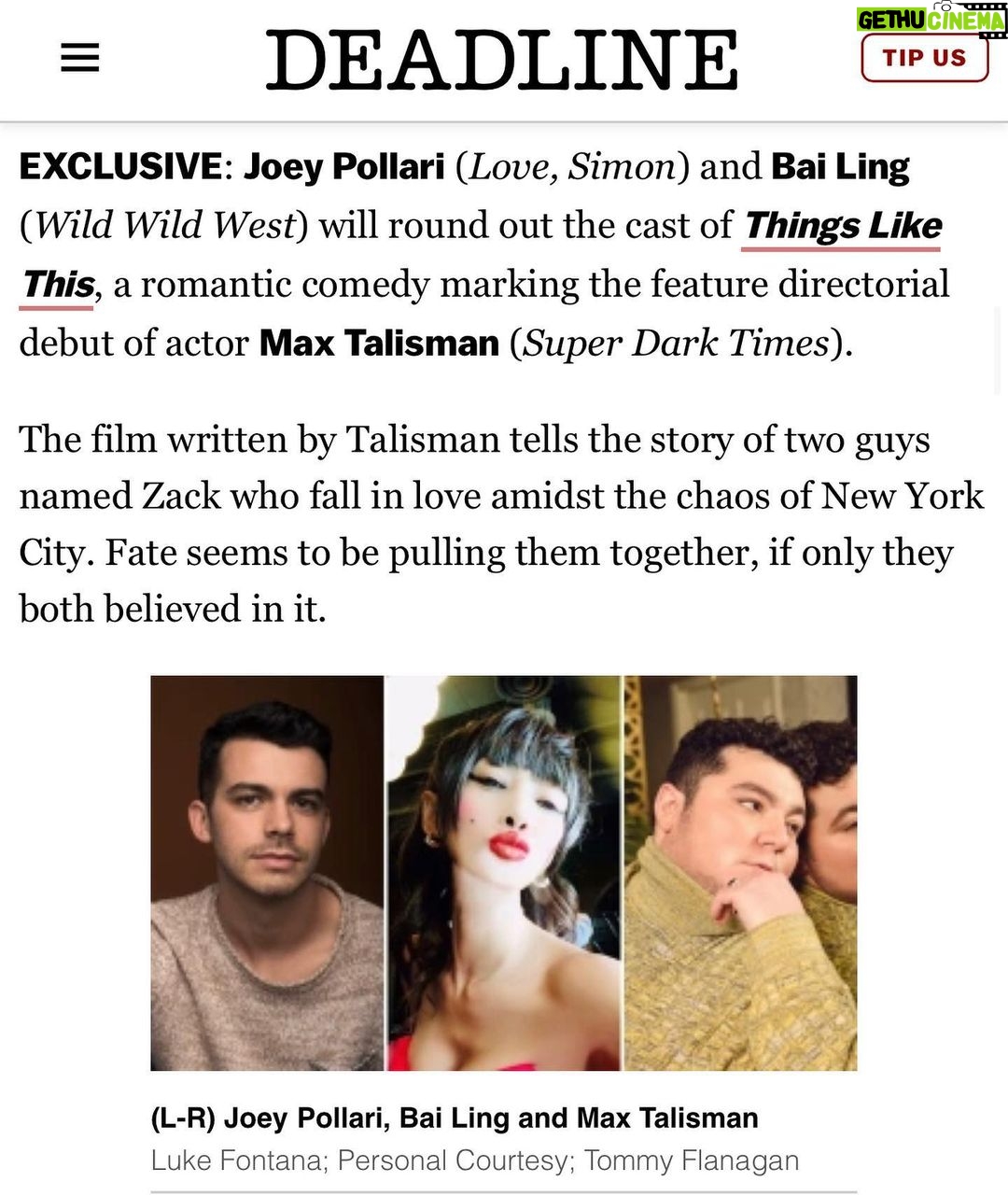 Max Talisman Instagram - Things Like This 💫💗💫 @deadline