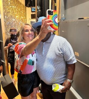 Meaghan B. Murphy Instagram - I should write a caption...

📸 #1: Post-show glow! 🤩 Tamron said my outfit was VMA-worthy. YAY! I told her I was an MTV host in the 90s. Woot! Roy was a good sport with really fun pants. I'm going to help him shop for new dishes.
P.S. 🛍️ Use code MEAGHAN15 to save 15% at @crosbybymollieburch 

📸 #2: Me aggressively fan-girlling over Cedric the Entertainer. I look like I bite. 🧛🏻‍♂️ LOL

📸 #3: Attempting a Cedric selfie with my short arms.

📸 #4: Success!

📸 #5: Hanging with Saint who totally humored me when I said, "I'm not cool. Can you just tell me why you're amazing so my kids don't call me lame when they see you on the show and realize I didn't get a pic?!" By the way, turns out he's an INCREDIBLE singer. 🎤👩‍🎤His magical voice sneaks unexpectedly out of his body and gives you shivers. 

📸 #5: Reunited with producer extraordinaire @marcandrewlupo 🙌🏽

📸#6 My own dressing room 🎤 ⬇️😊

#tamronhall #cedric #tv #ootd #mtv #tamronhallshow