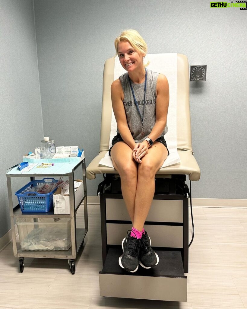 Meaghan B. Murphy Instagram - I'm #celiac, which means #gluten is the enemy, and I don't sufficiently absorb nutrients from food. This often leaves me Vitamin D deficient w/o supplements. I worry about my bone density as a result. I was excited for the DEXA (dual x-ray absorptiometry) scan at @princetonlongevity to determine my osteoporosis risk. 🩻 How it works: A very small dose of ionizing radiation produces pictures of your body—hips, spine, wrist. 🦴The non-invasive scan then analyzes these pictures to calculate how dense your bones are or if you're at risk for fractures. It's the gold standard diagnostic tool for osteoporosis. DEXA also measures body fat percentage, fat mass and fat free mass. (More on that in a second.) Turns out my bones are strong! I got my BMC (Bone Mineral Content) number aka the amount of bone tissue your skeleton currently has, as well as a T-score. The T-score is the standard by which doctors measure your bone mineral density. You want a score of +1 to -1 because it indicates normal bone mineral density. I'm at a 1.5. YAY! The thing that did shock me was my Body Mass Index. BMI calculated by taking your weight in KG and dividing it by the square of your height in meters is total bull! That formula doesn't account for body composition. You could have a body fat percentage of 10%, weigh 220lbs, have a height of 5'11, and be classified as obese. What?! DEXA is legit. It measures Fat Mass (amount of fat stored in your body in grams) and Lean Mass (skin, organs, muscles, water). Then it takes the sum of Lean Mass & Bone Mineral Content to come up with your Fat Free Mass. From here, DEXA determines what % of your body is composed of stored fat. Even though I am within 3lbs of my "ideal" weight, my total body fat was a surprising 26.7%. I was a little floored by that number. At my current weight of 128, I am made up of 34lbs of fat & 94lbs of lean mass. For optimal health, I'd like to swap 3lbs of fat for 3lbs of muscle. Knowing my aerobic capacity is at the 100th percentile for my age, this info is a nice nudge to do more weight training. Knowledge is power! Link in bio to learn more about PLC. #dexa #bonedensity #bonehealth #bodyfat #preventativehealth Princeton Longevity Center
