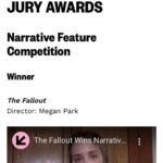 Megan Park Instagram – IS THIS REAL LIFE?! Fallout just won the grand jury prize for best film at @sxsw and I won the Brightcove Award for Director on the Rise. INSANE!!! Sharing these incredible honors with the entire cast, crew, team. Ty SXSW sm. I feel so honored, I couldn’t have done this alone. ❤️