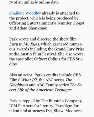 Megan Park Instagram - Insanely honored to be writing my first feature film with such an incredible studio/group of people. Woooow. V grateful.