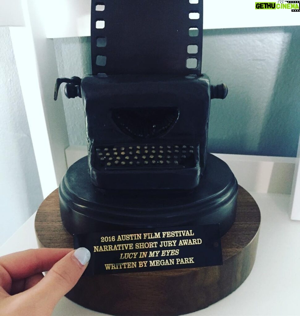 Megan Park Instagram - Dope little addition for our Austin trophy came in the mail. V cool. Going to announce some of the festivals we are hitting in 2017 with "Lucy in My Eyes" v soon 😍
