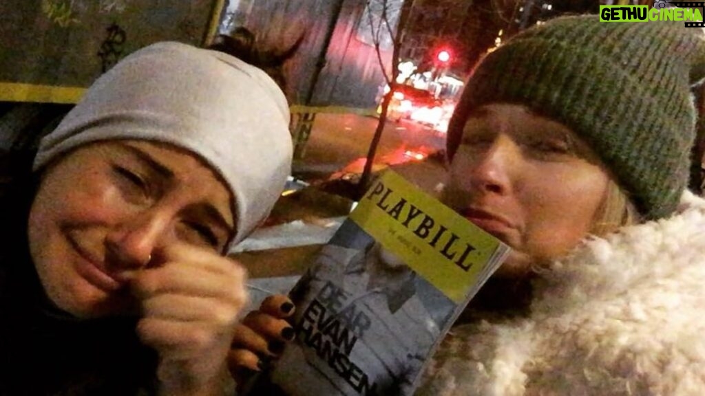 Megan Park Instagram - Oh. My. G. Dear Evan Hansen was a masterpiece. @shailenewoodley and I held hands and cried the whole time. See it if you can!! @bensplatt ...we bow to you! Ps: thanks @chelseanachman 😘