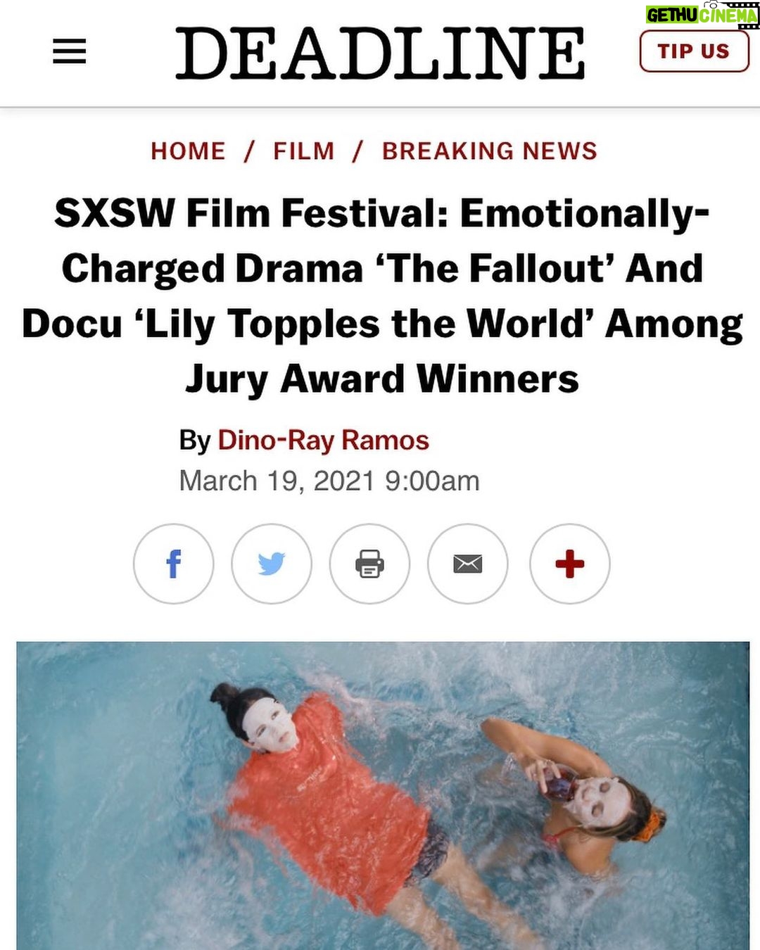 Megan Park Instagram - IS THIS REAL LIFE?! Fallout just won the grand jury prize for best film at @sxsw and I won the Brightcove Award for Director on the Rise. INSANE!!! Sharing these incredible honors with the entire cast, crew, team. Ty SXSW sm. I feel so honored, I couldn’t have done this alone. ❤️
