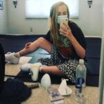 Megan Park Instagram – I started directing my first feature film last week. It’s also world breastfeeding week so I thought this picture of me pumping and eating a lactation cookie in between set ups was fitting. Pumping/feeding while working is really hard but women are gd queens and we can do it all?! I’m proud of us?! ❤️🤭😷 Los Angeles, California