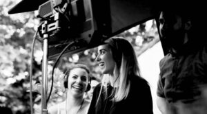 Megan Park Instagram - Bts on a recent shoot w the A team, producer genius @sammifarber and DP genius @patrick_jones whom I’m incredibly grateful for ❤️ (filmmaking is a TEAM sport)