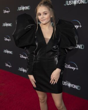 Megan Stott Instagram - Thank you @disneyplus for a amazing night❤ Absolutely love this look! #Hallowstream

Stylist: @madisonguest @fashion_finds 
Dress: @ysl 
Shoes: @vincecamuto 
Makeup: @edwardcruz 
Hair: @drtn 
Jewelry: @maisonmiru @elisepaigejewelry 

BTS COMING SOON👻