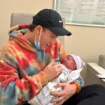Meghan Trainor Instagram - On July 1st (our 7 year anniversary of our first date) we welcomed Barry Bruce Trainor into the world 🐻💙 He was a big boy at 8lbs 7oz...and sideways (transverse), but we had an amazing, successful c-section, and I finally got my skin to skin time! Thank you to all of the incredible doctors and nurses who took such great care of us❤️