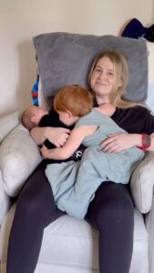 Meghan Trainor Instagram - I blinked and Barry is a month old🥹 Riley is so in love! We are all so in love with you sweet boy🤱💖😭 #newborn