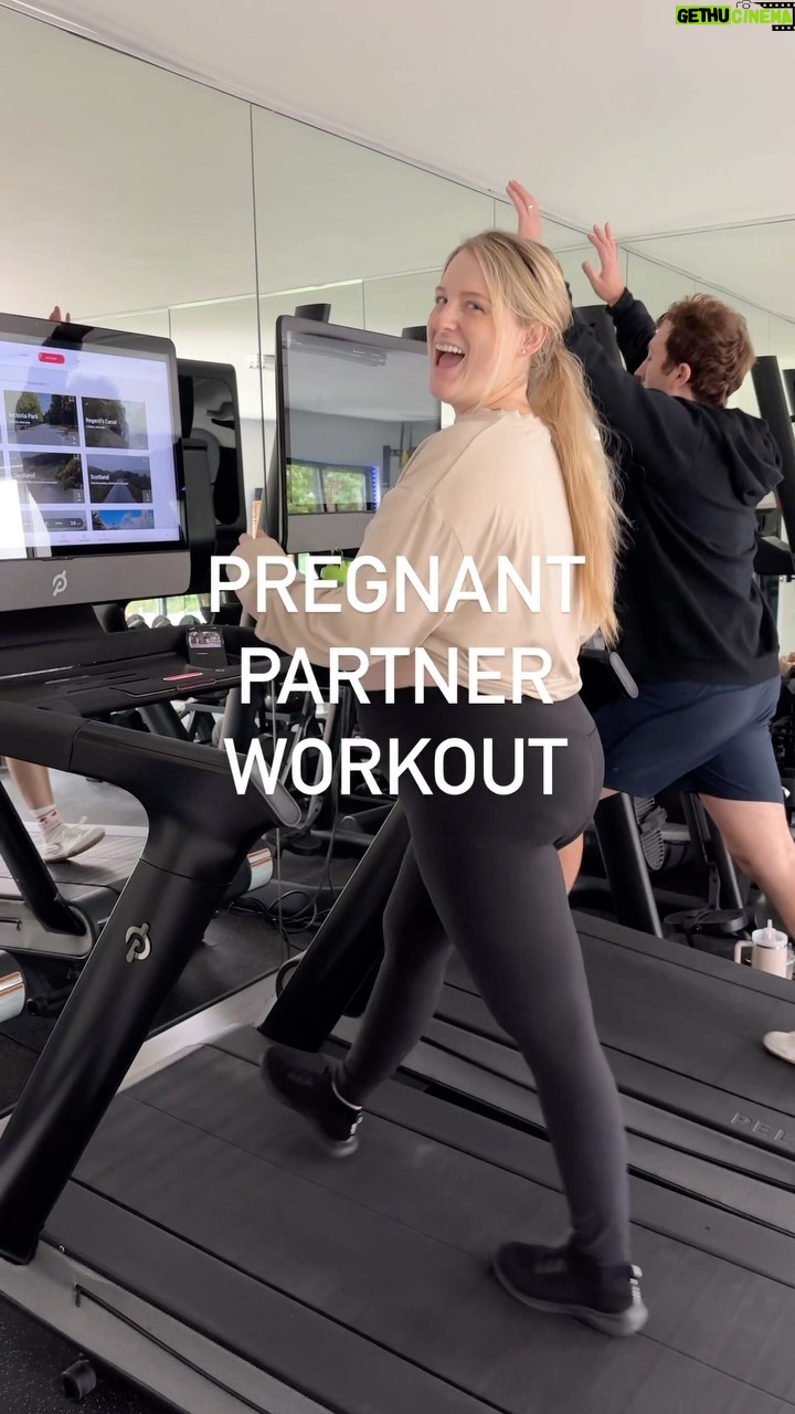 Meghan Trainor Instagram - So close to meeting our babies! Had to get a workout in with this one! We got this girl! @meghantrainor #36weeks #32weeks #pregnant #pregnancyworkouts #momtobe #partnerworkout #pregnancyfitness