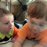 Meghan Trainor Instagram - Riley and Barry’s 1st Halloween together 🩵🧡