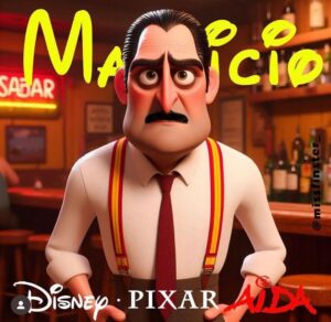 Melani Olivares Instagram - Los personajes de Aida ,como si fuéramos muñequitos de Disney, imaginados por la fantástica @missfinster_ 🤍🤍🤍🩷