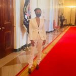 Melanie Liburd Instagram - What a week it's been. This is me just before I entered the Blue room in The White House and met The President of The United States, The First Lady and The Vice President. We celebrated Black History Month with some of the most in inspiring and influential people in this country and it was such an honor. So wonderful and I'm still pinching myself. 🤍 #whitehouse The White House, Washintong DC