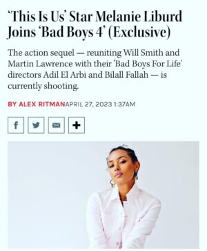 Melanie Liburd Instagram - Over the moon to be joining @willsmith and @martinlawrence and the Bad Boys 4 crew! Filming has started in Atlanta and it's going to be a beautiful, funny, wild ride. Dream big 🤍 📷 @shotbymcmanus 

https://www.hollywoodreporter.com/movies/movie-news/melanie-liburd-bad-boys-4-cast-1235401459/
