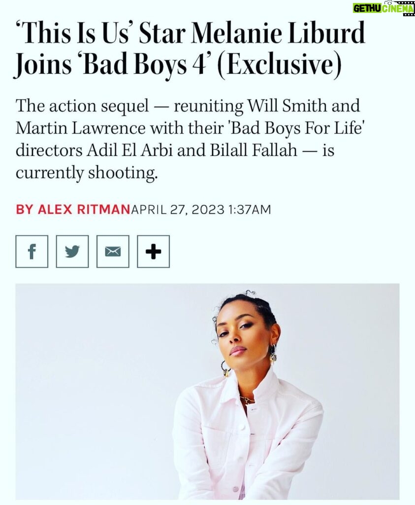 Melanie Liburd Instagram - Over the moon to be joining @willsmith and @martinlawrence and the Bad Boys 4 crew! Filming has started in Atlanta and it's going to be a beautiful, funny, wild ride. Dream big 🤍 📷 @shotbymcmanus https://www.hollywoodreporter.com/movies/movie-news/melanie-liburd-bad-boys-4-cast-1235401459/ Atlanta, Georgia