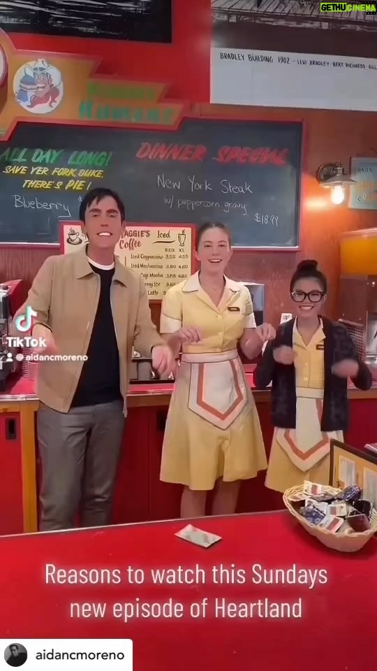 Melanie Scrofano Instagram - Reasons to watch @official_heartlandoncbc this Sunday as interpreted with Italian hand moves by @_ava_tran @bayemcphersonofficial @aidancmoreno. ♥️💋💋💋 so pure. I love them so much. #WhyTheLongFace #BecauseImAHorse