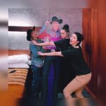 Melanie Scrofano Instagram - One upon a time I was in an episode of @official_heartlandoncbc and for one of my scenes I told the real version of this cardboard cutout (@torrancecoombs) that I was pregnant. And then I barfed after lunch and realized that I was indeed pregnant. Thus began my proclivity toward being pregnant in the city of Calgary. Now I’m directing on the show which is wild, but not as wild as these two thinking they have a chance with Chase. Which is now the title of this photo. My Chance With Chase. ♥️