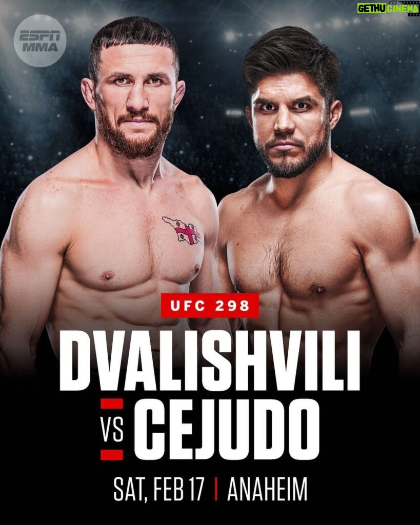 Merab Dvalishvili Instagram - Henry Cejudo and Merab Dvalishvili will throw down in Anaheim at UFC 298, sources confirmed with @marcraimondimma on Sunday. Sources said nothing has been signed, nor have bout agreements been received. But the fight is verbally agreed to by both sides.
