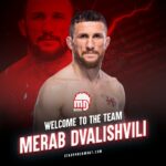Merab Dvalishvili Instagram – Starpro proudly welcomes Merab ‘The Machine’ Dvalishvili to the team. With his record-breaking performance and indomitable will, ‘The Machine’ truly represents the heart of a champion. Starpro Combat is proud to have him on board.

#StarproCombat #CombatSportsGear #BoxingEquipment
