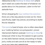Mia Freedman Instagram - Mamamia spoke to The Iconic’s head of style @nicoleadolphe (who’s also the latest guest on @nothingtowearpod) about the 8 items that will be on high rotation in 2024 wardrobes 👗👖👠 Link in bio for more