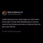 Michael Blackson Instagram - Tag all your rich friends that hang out with broke Modasuckas or tag your broke friends that hang out with rich people but tell us who’s who