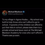Michael Blackson Instagram - You can’t have your personal driver dropping off your kids to school in a Royce Rolls talking about you can’t afford school Modasuckas lol. Let’s be fair and not take a spot from someone that really needs the help. God Bless You all for understanding my purpose because I was that kid one time that couldn’t afford school.